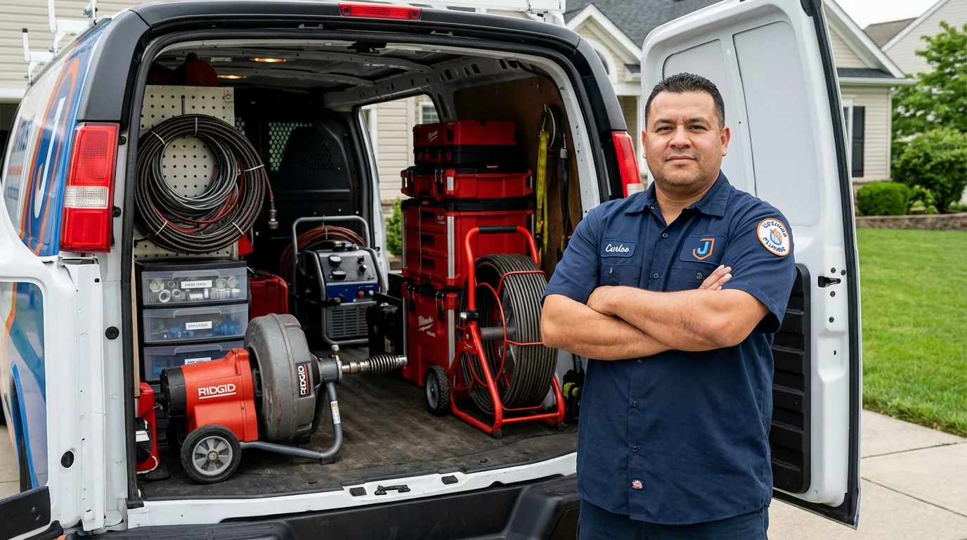 Professional drain cleaning equipment and Johns Plumbing LLC plumber in Star