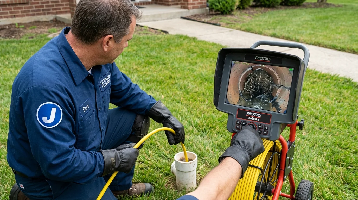 Sewer camera inspection being performed by Johns Plumbing LLC in Star