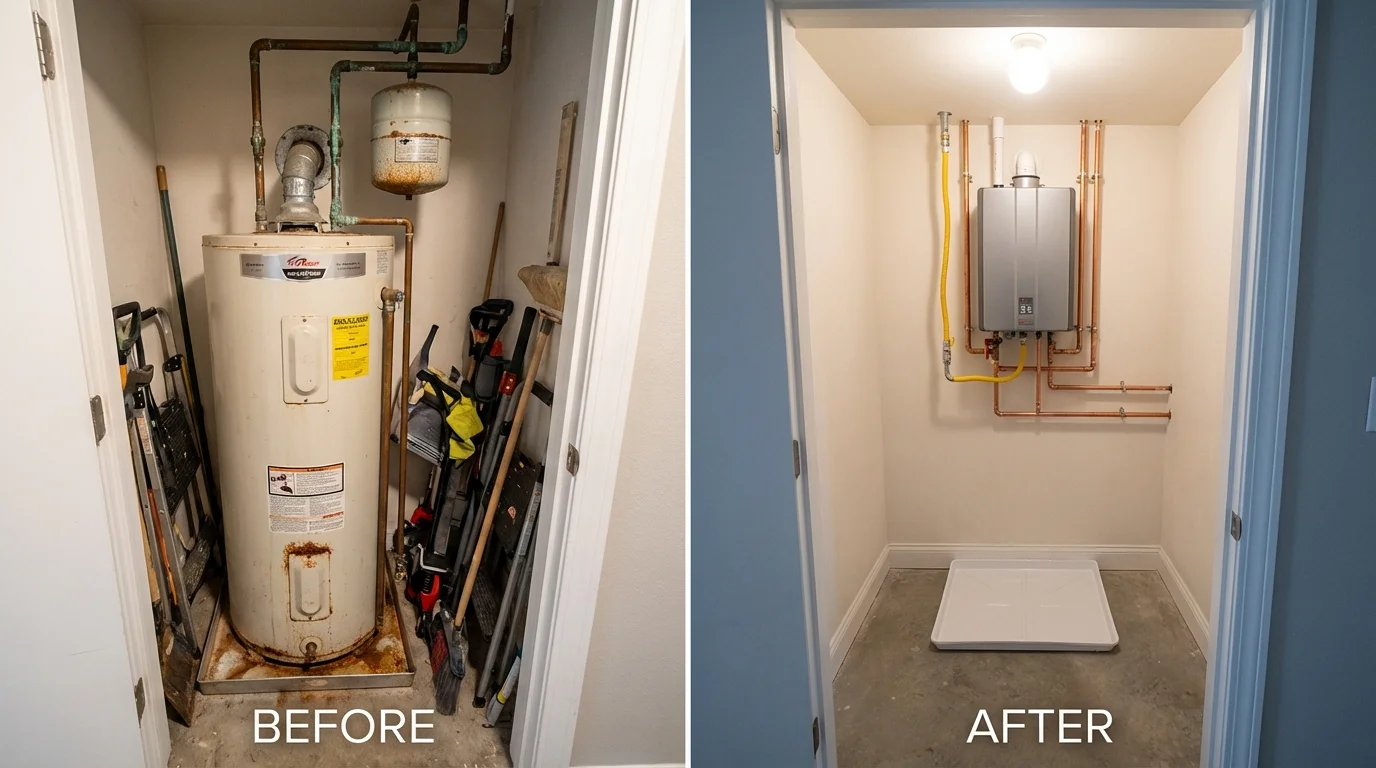 Tank water heater versus wall-mounted tankless unit comparison for Star, ID homeowners