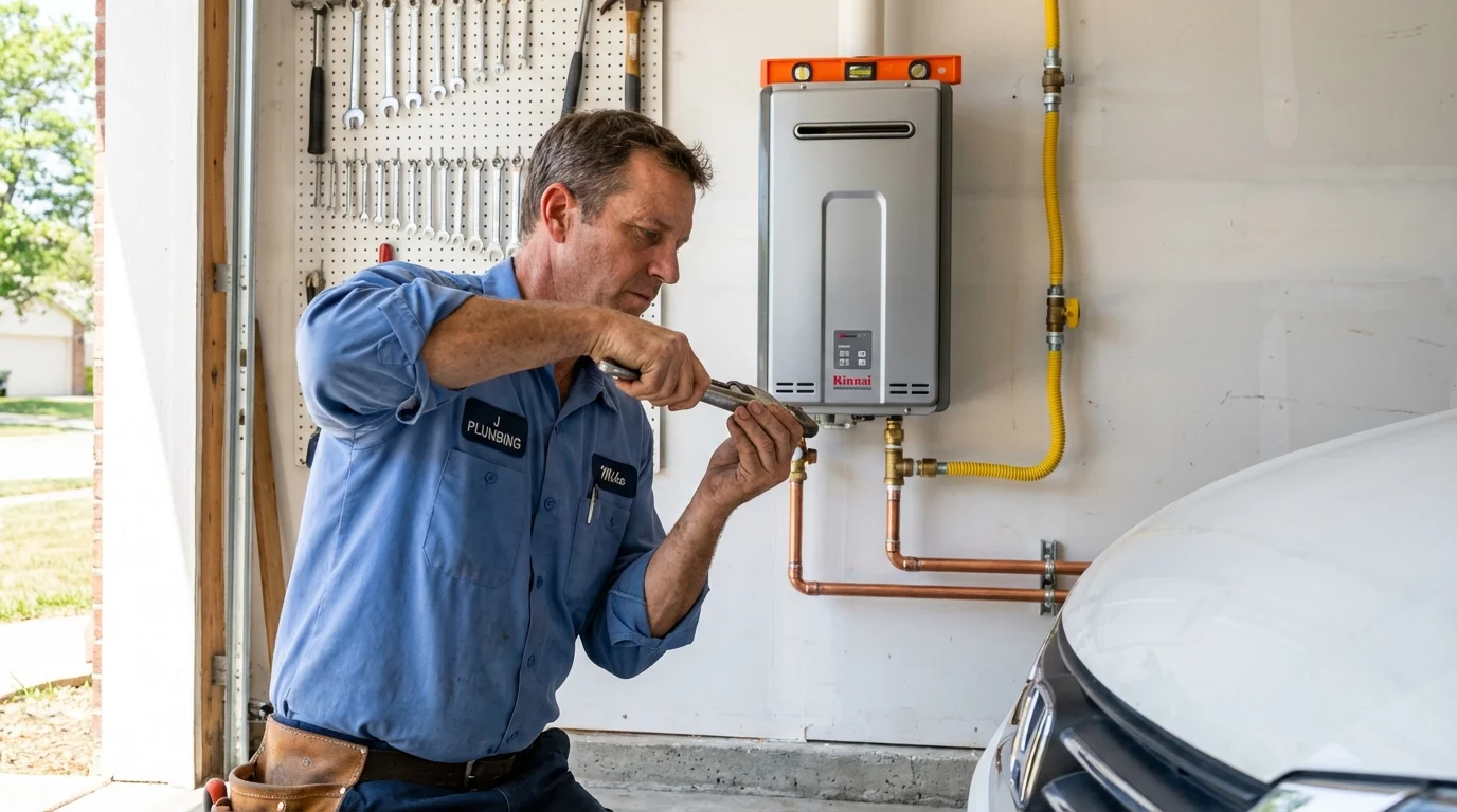 Tankless water heater installation by a Johns Plumbing LLC plumber in Star
